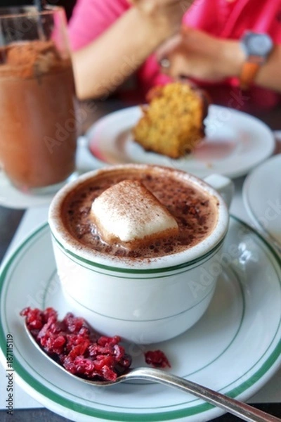 Obraz a cup of hot chocolate and marshmallow