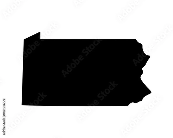 Obraz Pennsylvania state map silhouette