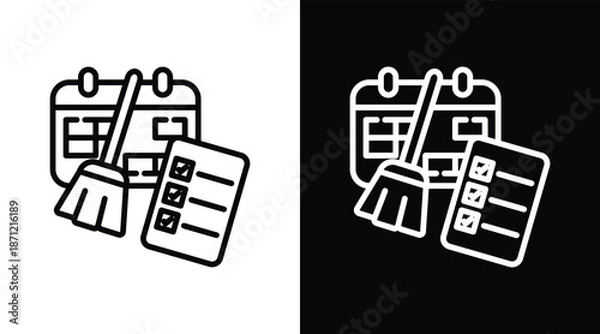 Obraz cleaning Two-tone version in black and white background