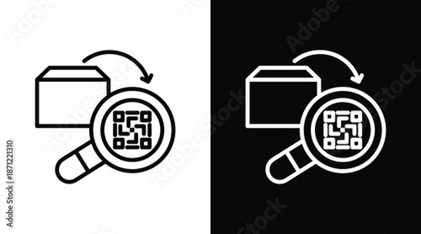 Obraz traceability Two-tone version in black and white background