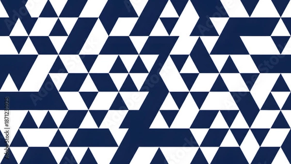 Obraz Navy White Triangular Geometric Pattern