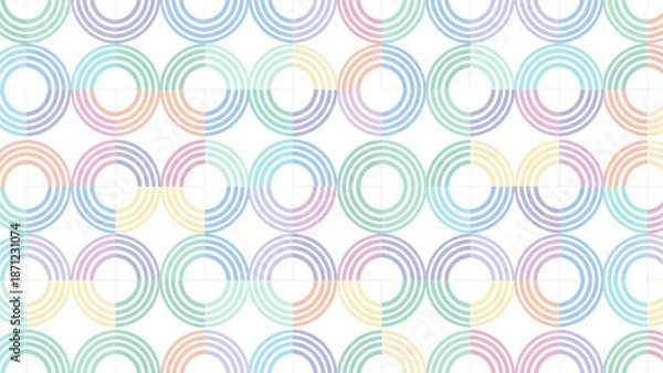 Obraz Circular Geometric Pattern Pastel Rainbow