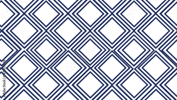 Obraz Navy White Diamond Geometric Pattern