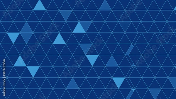 Obraz Monochromatic Blue Triangular Geometric Pattern
