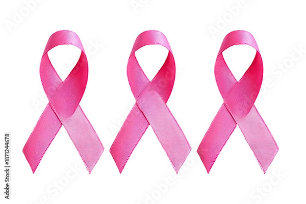 Obraz Three pink ribbons, awareness