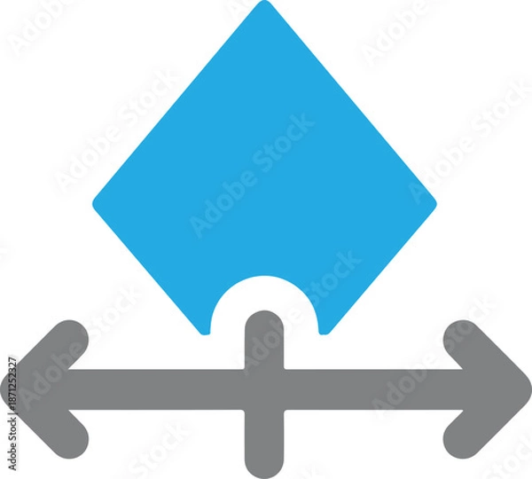 Obraz Blue Decision Node Diamond Flat Vector for Flowchart Logic, business process mapping, software logic diagrams.