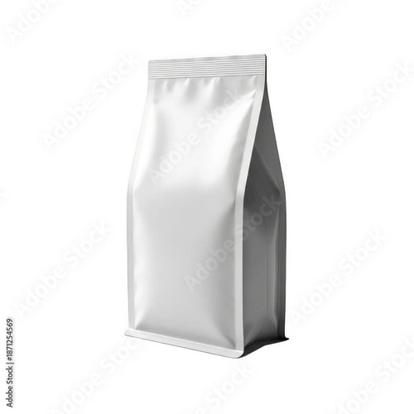 Obraz Empty silver foil pouch isolated on transparent background