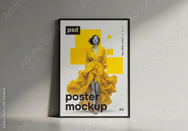 Fototapeta Poster frame against a wall