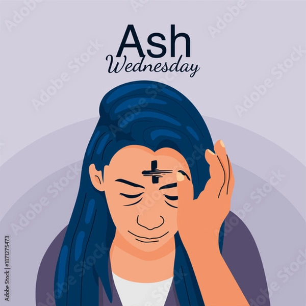 Obraz vector ash wednesday background template