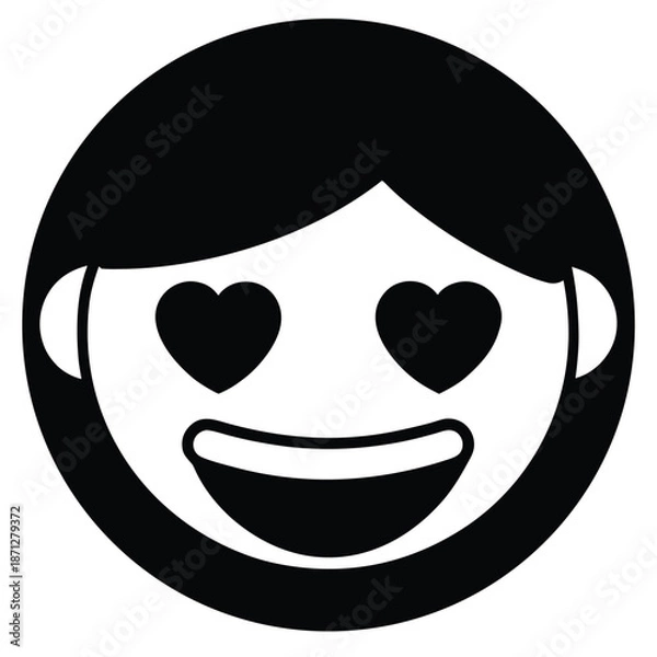 Obraz smiling face with heart eyes vector icon