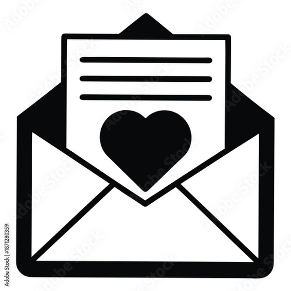 Obraz love letter vector icon