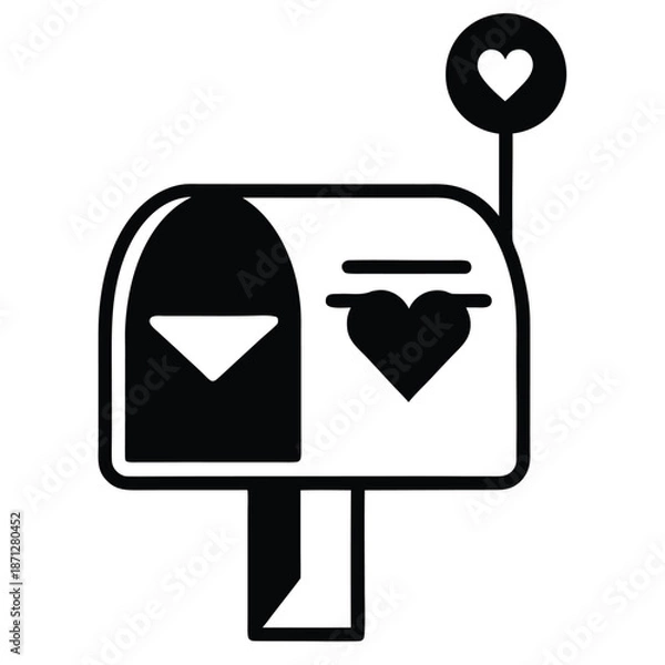 Obraz love letter mailbox vector icon