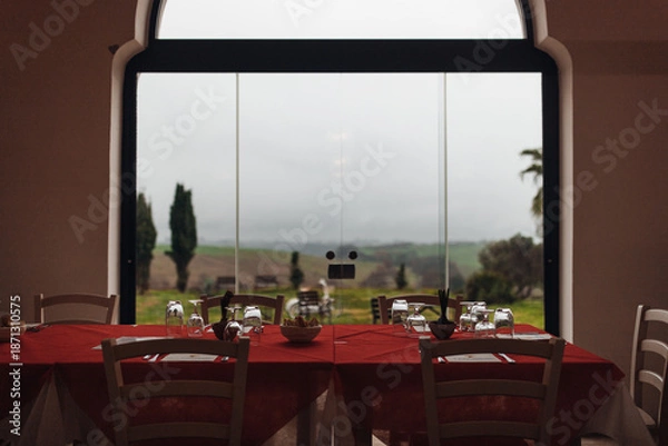 Obraz Restaurant Table Ready for Guests