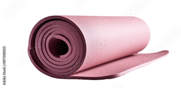 Obraz Rolled-up, light-pink exercise mat