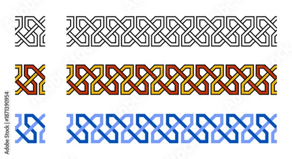 Obraz Irish Celtic Knot Style Decorative Frame Border Vector Illustration Set