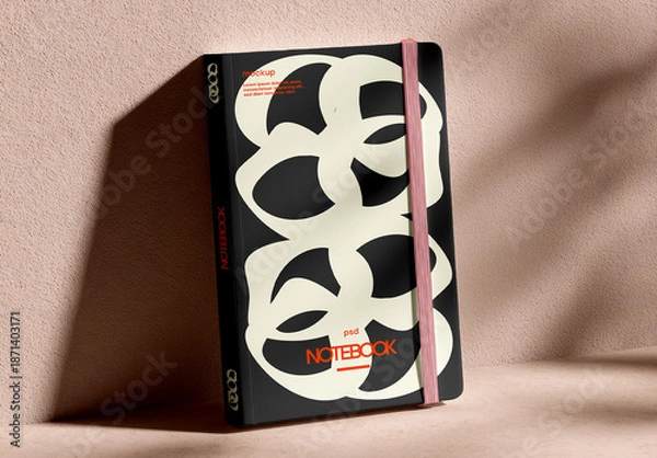 Obraz Hardcover Notebook Mockup Standing on Surface