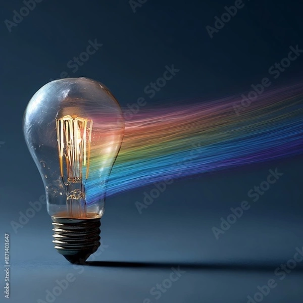 Obraz light bulb on blue background