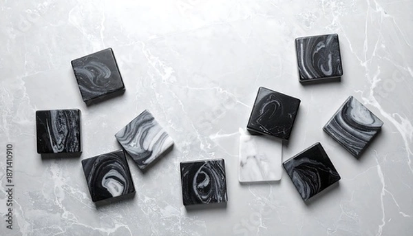 Obraz Elegant Marble Soap Squares - A Luxurious Bathing Experience.