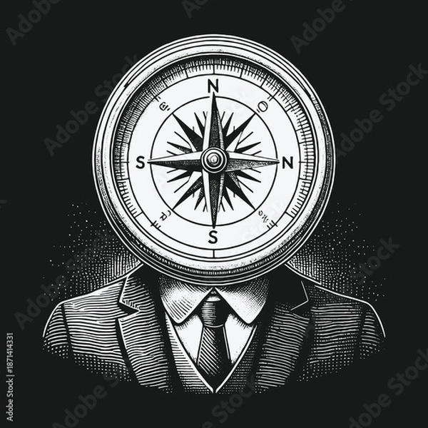 Obraz The Compass Head: Navigating Business with Direction and Purpose.