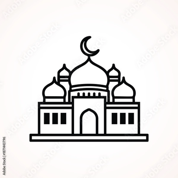 Obraz Simple Mosque Building Line Art Icon
