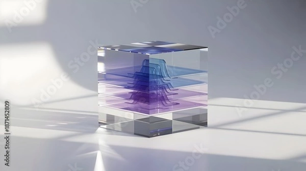 Obraz Floating data architecture cube – Suitable for software solutions.