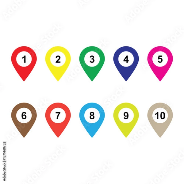 Obraz pin numbers map pointer sign icon vector