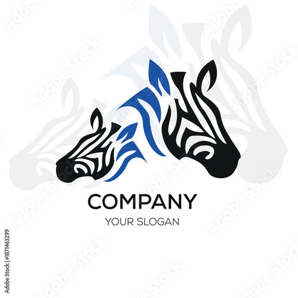 Obraz Zebra Logo Design Template Zebra