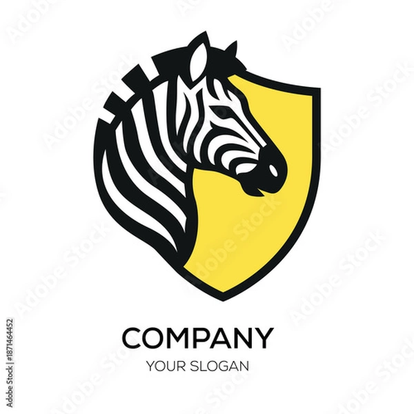 Obraz Black Zebra Logo Design Template Zebra