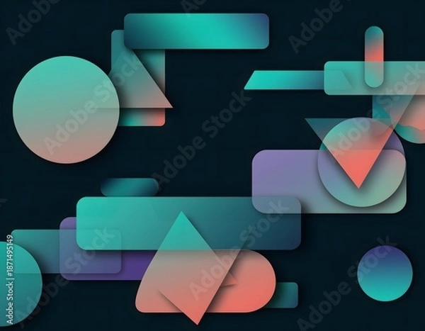 Obraz Ultra-Wide Website Header Template Featuring Gradient Shapes for Modern Web Design