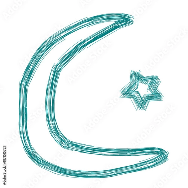 Obraz Moon Hand Drawn Sketch Effect