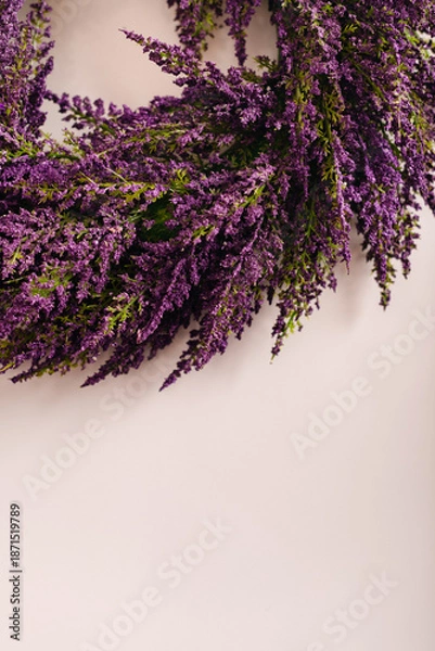 Obraz Purple lavender flowers border with empty copy space background