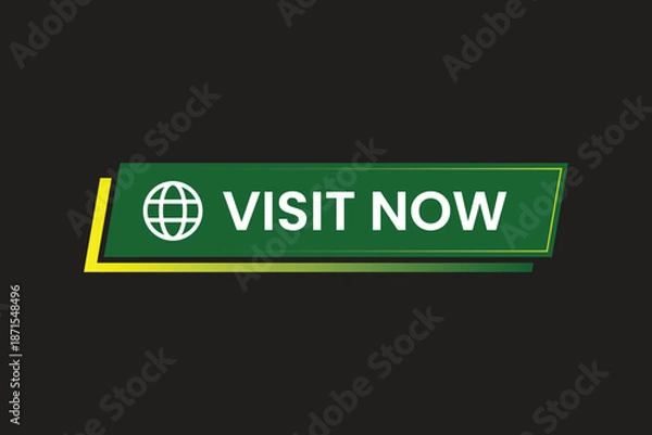 Obraz Visit Now Call to Action Button with Web Icon