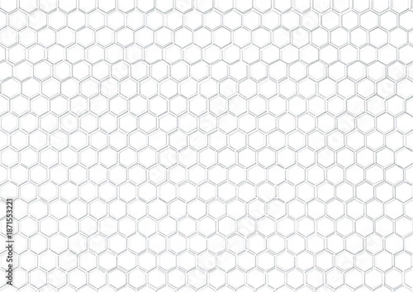 Obraz Hexagon honeycomb pattern, white background. Thin lines define shapes