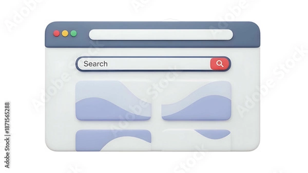 Obraz Web Browser Window with Search Bar.