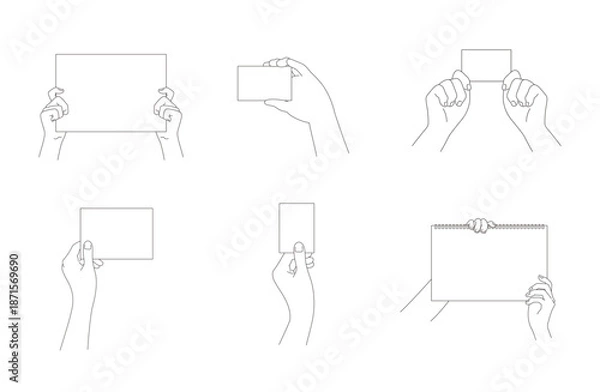 Obraz 紙と持つ手のイラスト素材セット