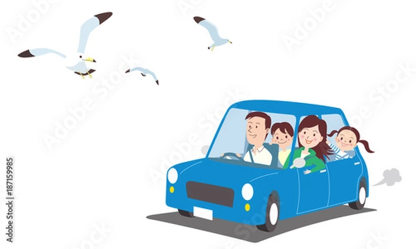 Fototapeta ドライブ_家族1