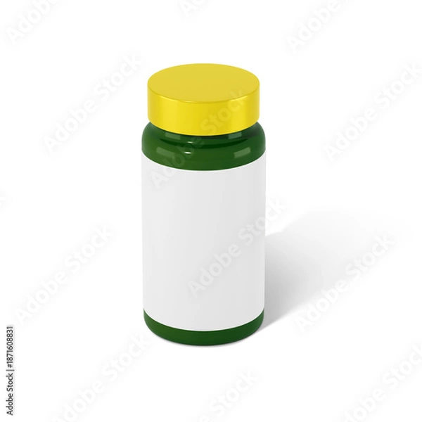 Obraz pill bottle  white mockup_3d rendering on transparent background