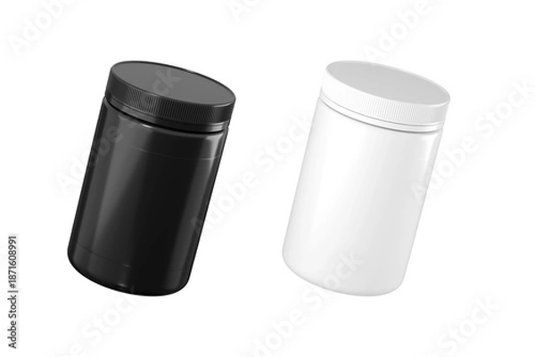 Obraz Pill Jar bottle mockup  3d rendering on transparent background