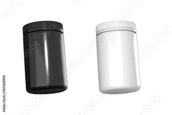 Obraz Pill Jar bottle mockup  3d rendering on transparent background
