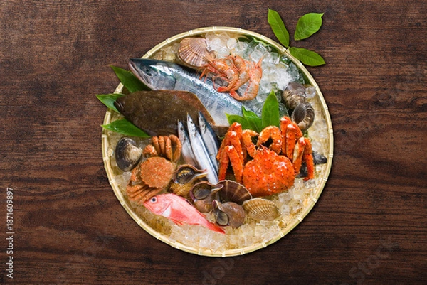 Obraz 海の幸 魚介の盛り合わせ
