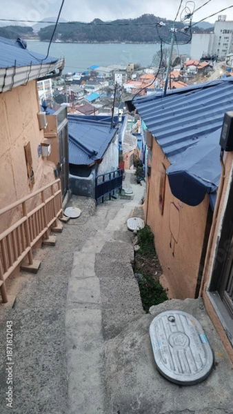 Obraz 한국에 있는 목포시의 골목 풍경