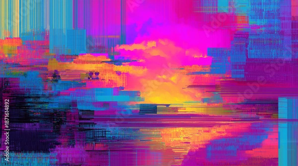 Obraz abstract digital glitch art background