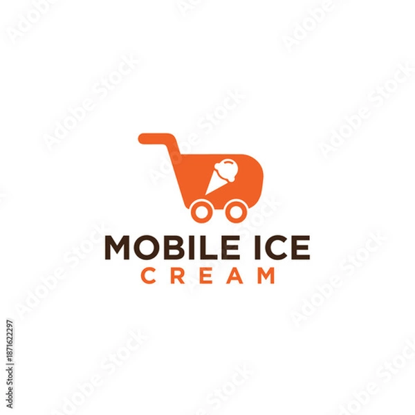 Obraz Mobile Ice Cream Logo Vector Simple