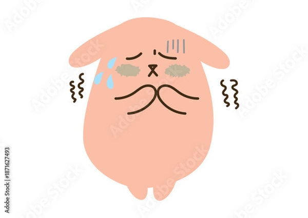 Obraz 不安なゆるいうさぎ