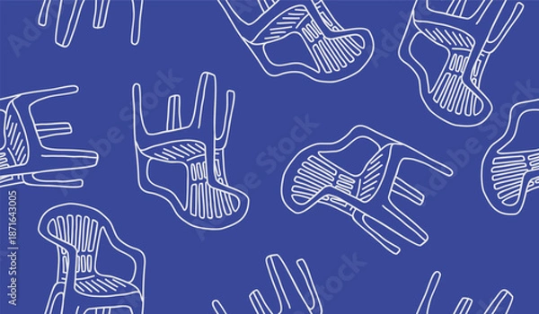 Fototapeta Cute chair pattern background vector design