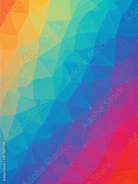 Fototapeta 鮮やかな多色三角形の抽象的な幾何学的背景デザイン