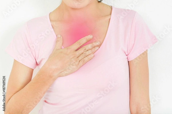 Fototapeta Acid reflux in old women