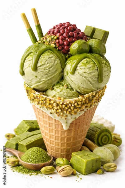 Obraz Fresh matcha ice cream 