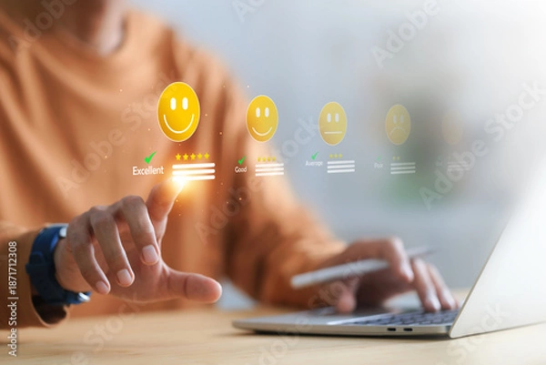 Obraz Customer Satisfaction Survey Concept on Online Application.