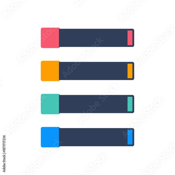 Obraz Modern Progress Bar UI Elements Collection in Flat Design Style
